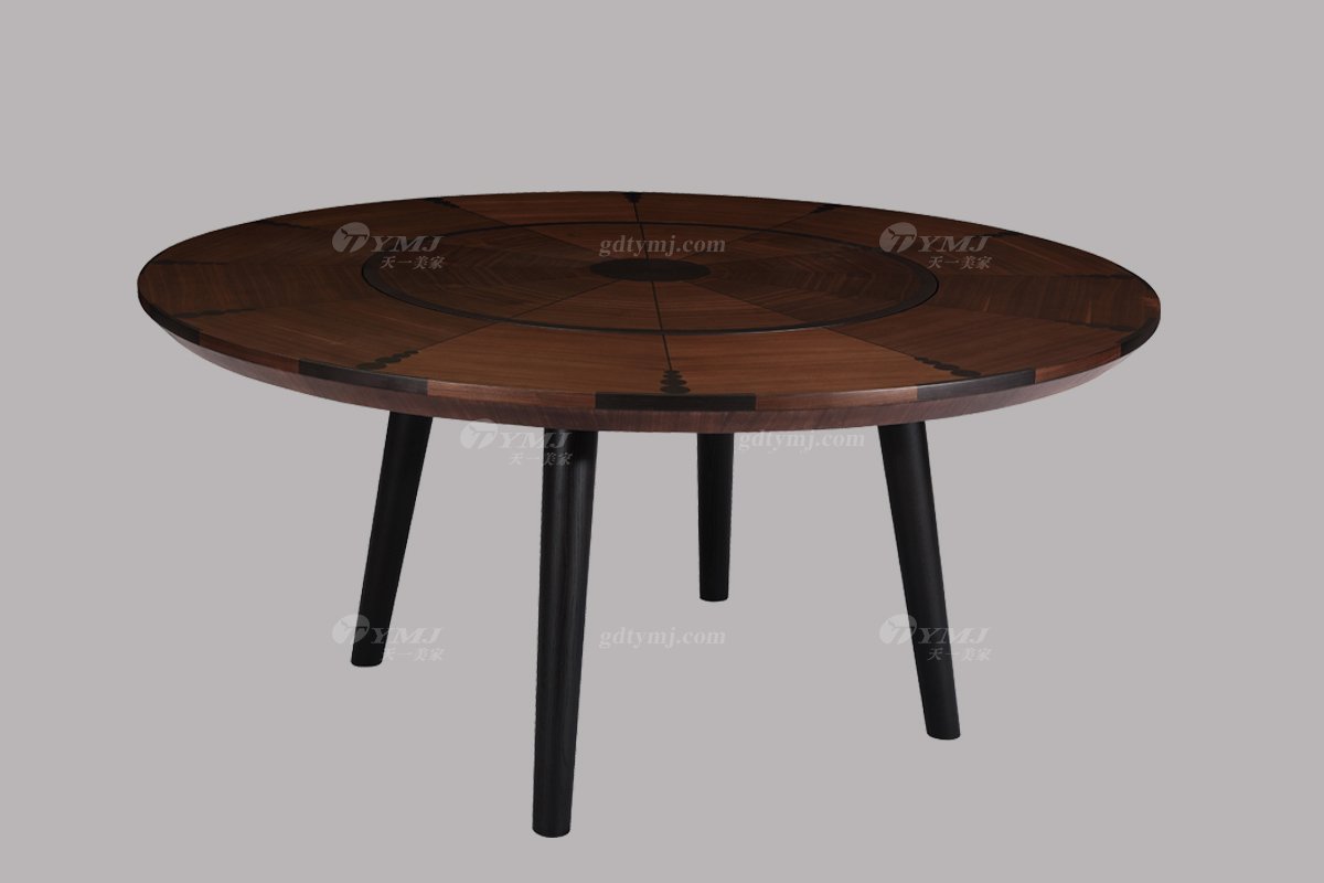 高端別墅會所家具品牌現(xiàn)代極簡餐廳家具實(shí)木餐桌椅系列圓桌