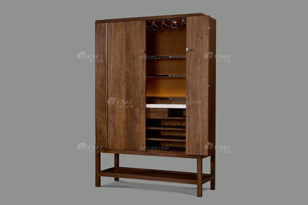 高端別墅會所家具品牌現(xiàn)代極簡餐廳家具實(shí)木餐桌椅系列酒柜