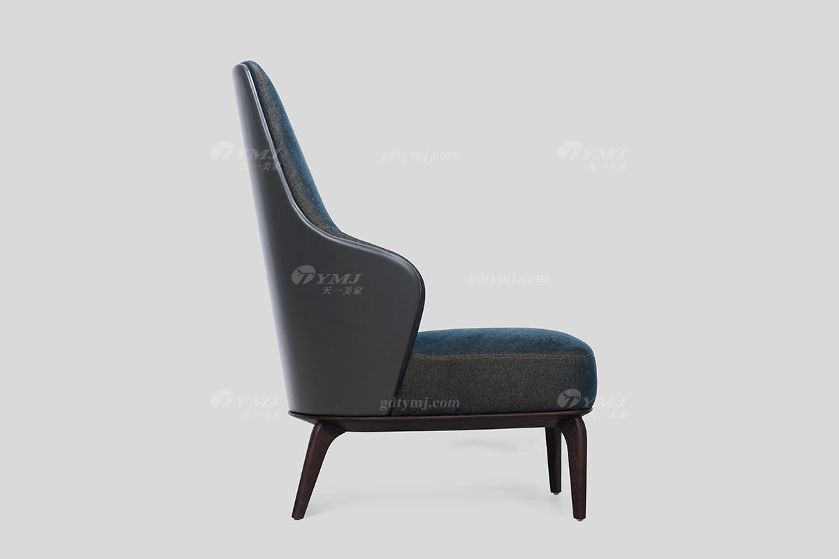 意式極簡風(fēng)格高端別墅豪宅家具品牌現(xiàn)代輕奢書房大氣時尚皮布藝休閑椅LC1601-19休閑椅1