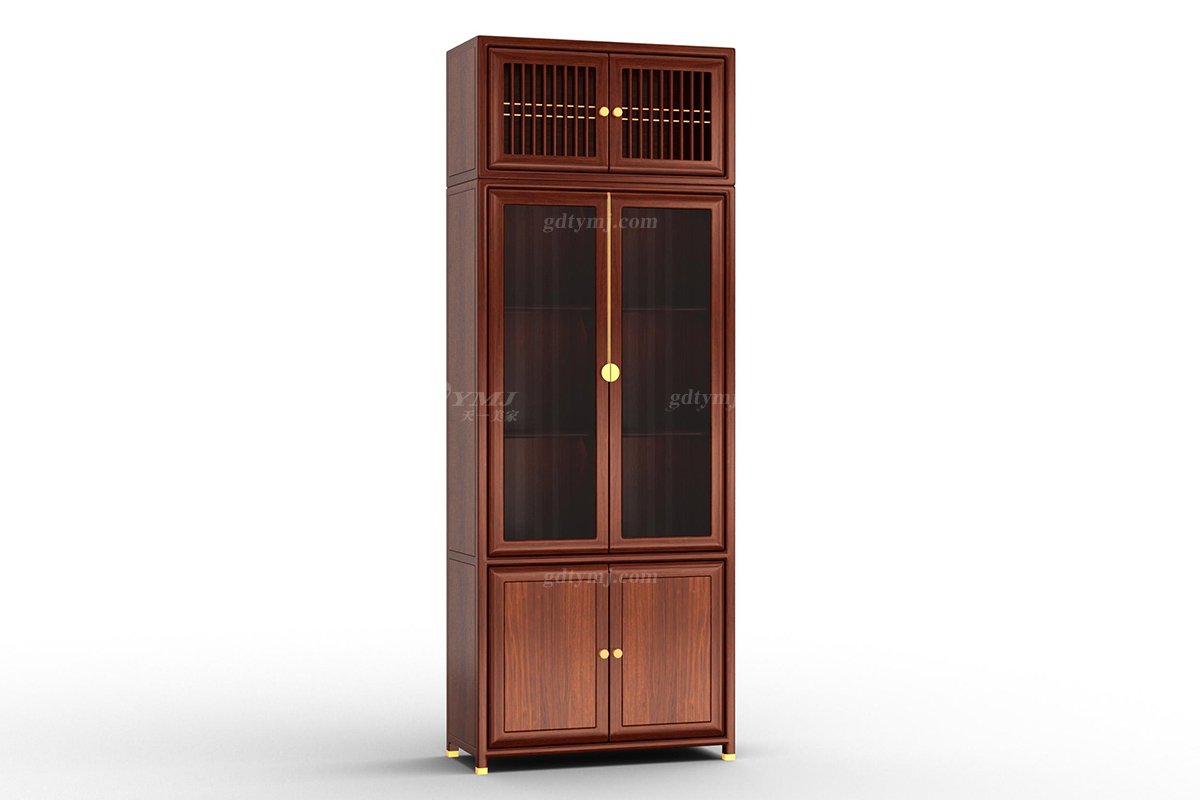 新中式辦公家具風(fēng)格品牌家具高端簡(jiǎn)約時(shí)尚大氣安哥拉紫檀實(shí)木書柜文件柜金榜題名文件柜邊柜