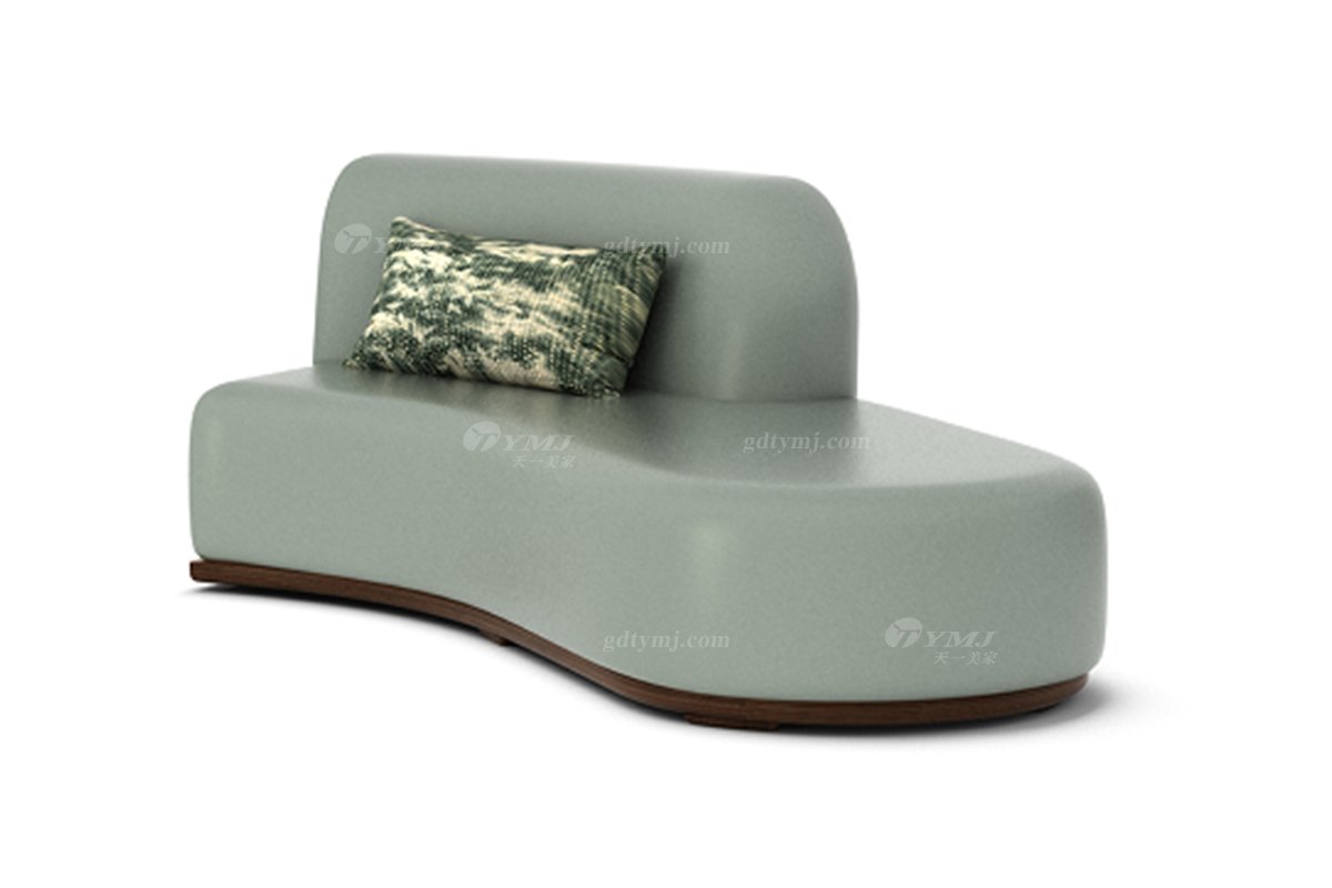 新中式風格家具高端別墅家具品牌簡約大氣時尚客廳家具綠色生態(tài)皮藝大弧形沙發(fā)轉角沙發(fā)組合H-XWSF-Y沙發(fā)右