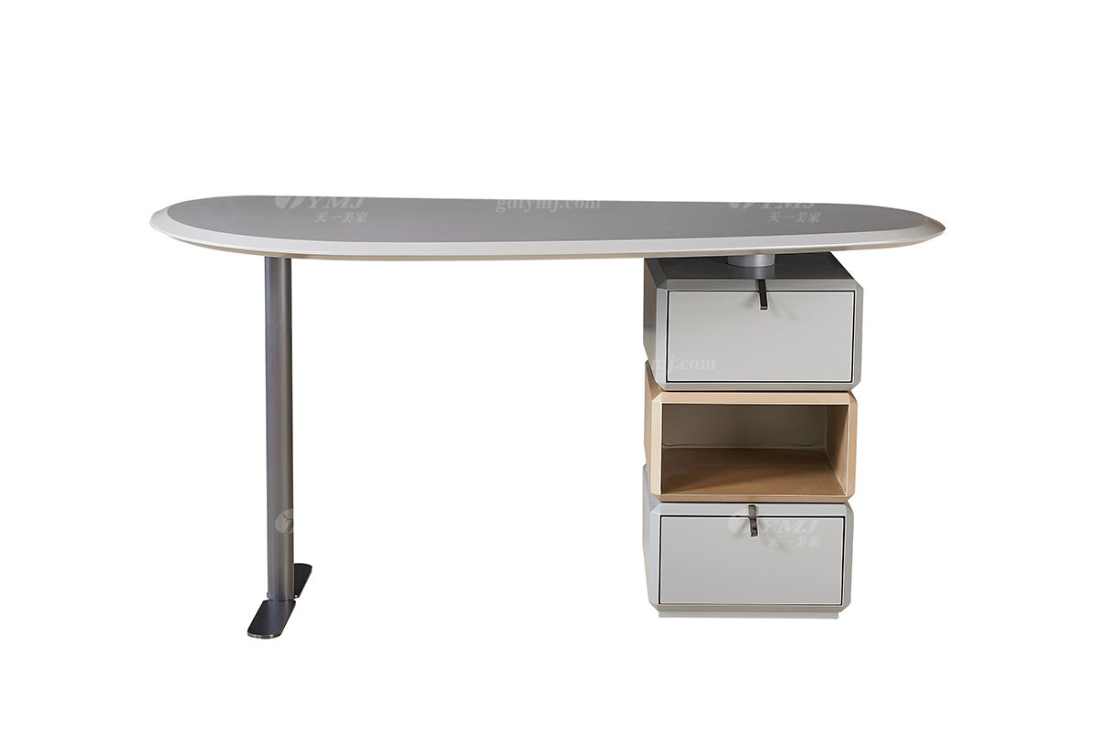  現(xiàn)代簡約家具高端別墅會所家用時尚高級米灰啞光烤漆妝臺書桌2116書桌