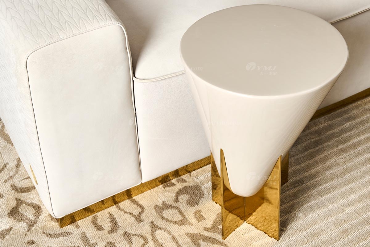 意式輕奢家具高端別墅會所家用時尚創(chuàng)意高級鈦金屬小方幾角幾FB122H2R場景