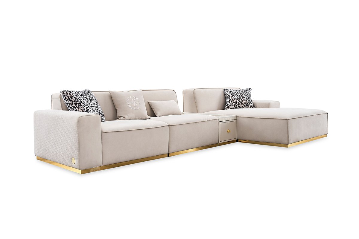 意式輕奢家具高端別墅會所家用時尚高級灰色全真皮組合沙發(fā)FB121-1