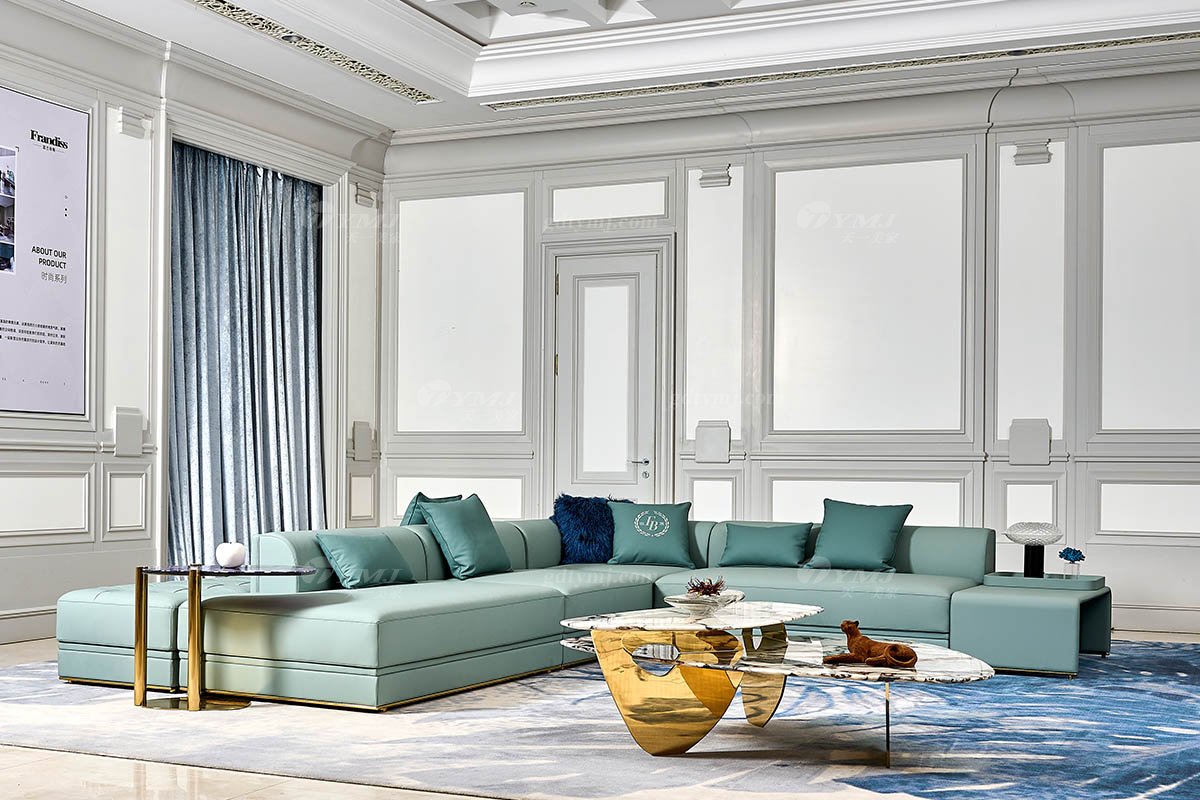 意式輕奢家具高端別墅會(huì)所家用時(shí)尚舒適大氣豪宅超大戶型組合沙發(fā)FB130場(chǎng)景