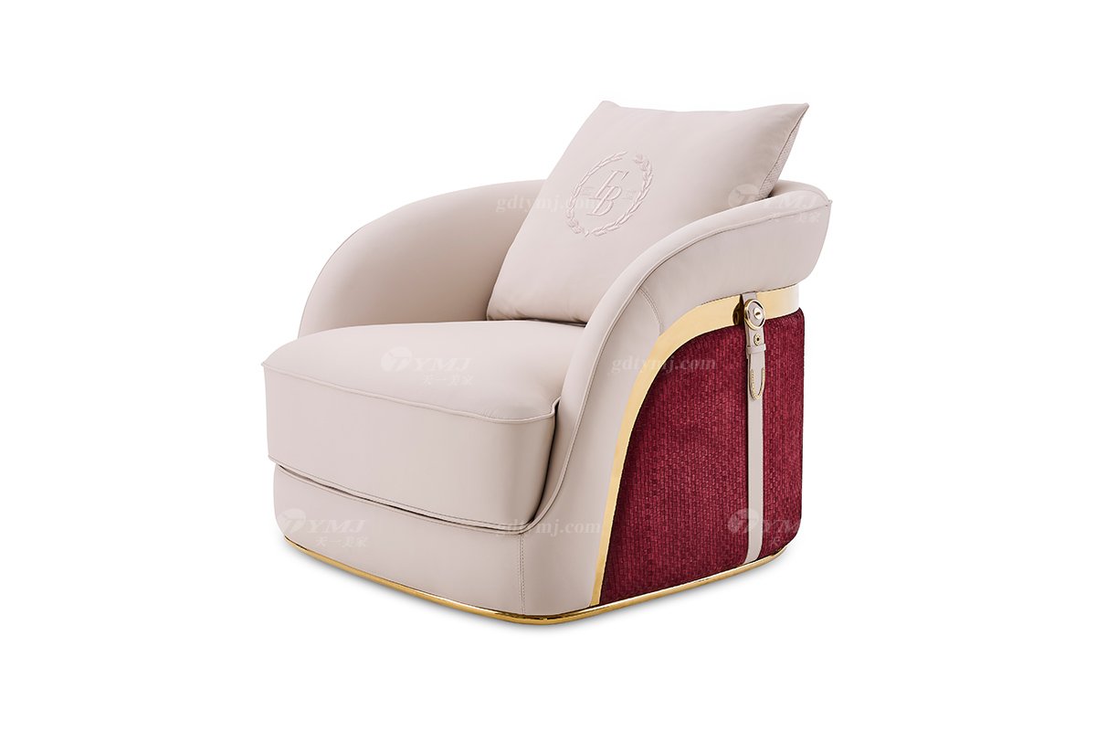 意式輕奢家具高端別墅會所家用時尚舒適大氣豪宅真皮單位沙發(fā)FB131SF1-1