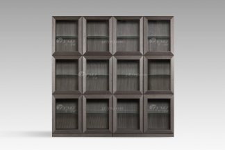  意式雅奢風(fēng)格家具高端別墅會(huì)所家具簡約實(shí)木背景書架