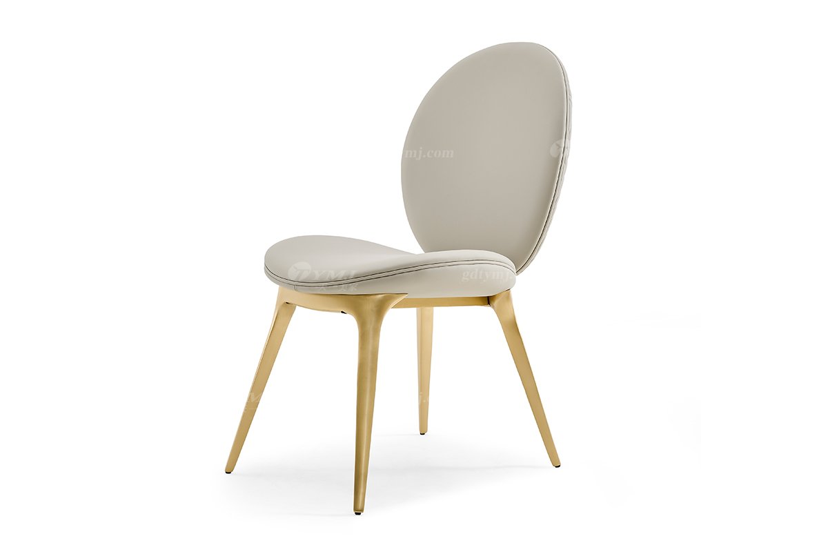 意式輕奢家具高端別墅會(huì)所大宅家用時(shí)尚奢華不銹鋼金屬餐椅餐椅1