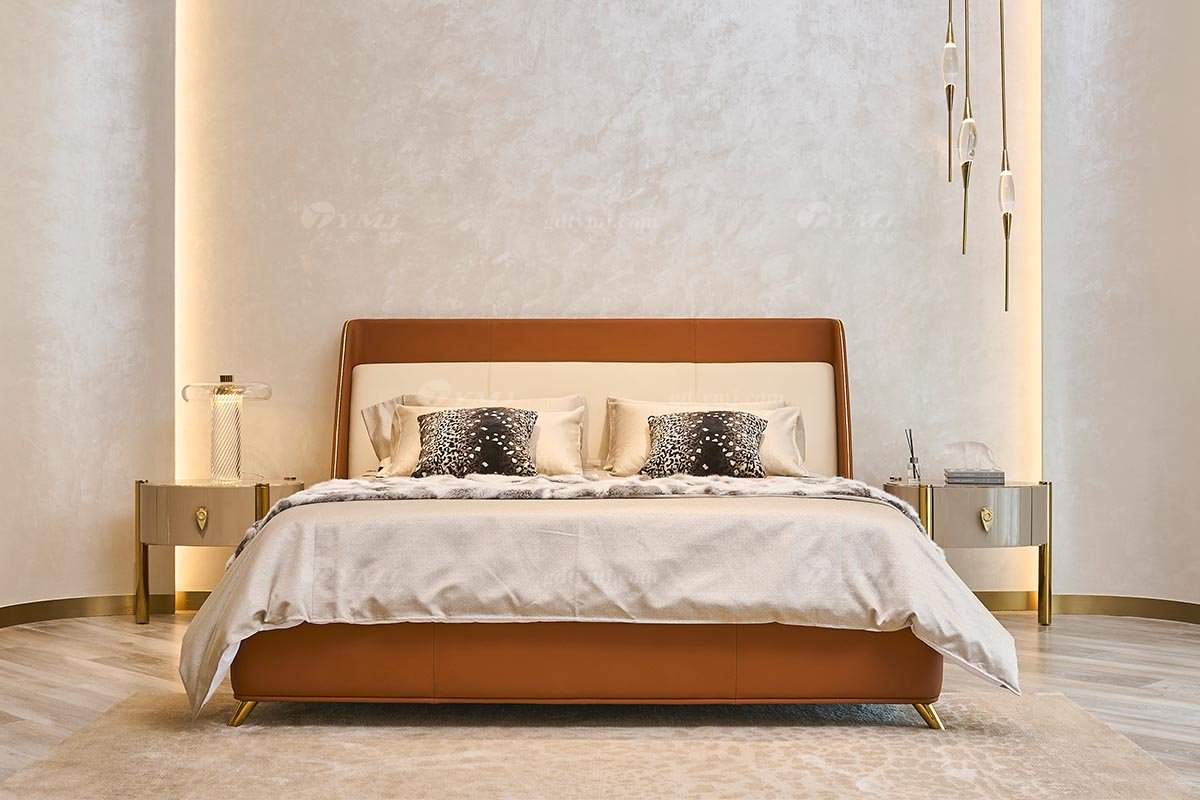 意式輕奢家具高端別墅會(huì)所豪宅家用時(shí)尚奢華大理石+鈦金屬床頭柜118B22床頭柜3