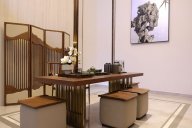 信陽固始崋壹新中式高檔樣板房家具、軟裝飾品工程項目案例展示！